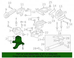 Подушка двигуна права Land Rover Range Rover Evoque 12-18 2.0