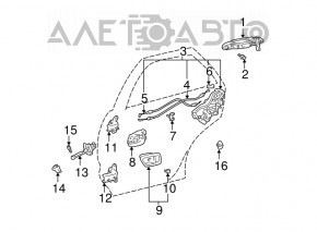 Ручка двери внешняя с механизмом задняя левая Lexus RX300 98-00