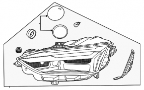 Фара передняя правая в сборе Audi A5 F5 20-25 LED