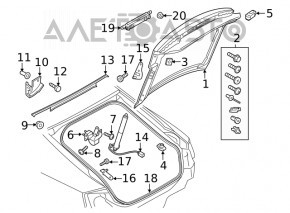 Петля двери багажника левая Audi A5 F5 18-25 5D