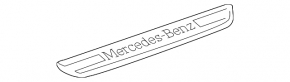 Накладка порога передняя правая внешняя Mercedes GLC 20-22 хром с подсветкой, AMG