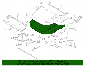 Капот голый Land Rover Range Rover Evoque 12-18 5d, сталь