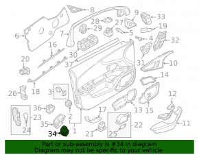 Кнопка открытия багажника Audi A6 C7 12-18 салонная, хром