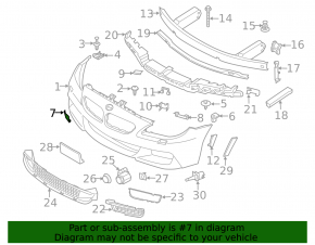 Заглушка буксировочного крюка переднего бампера BMW 6 F06 F12 12-19 M пакет