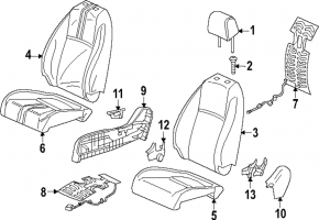 Пасажирське сидіння Honda CRV 23-26 без airbag, механічне, тканина чорна