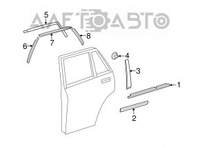 Накладка двери боковая задняя левая Lexus RX300 RX330 RX350 RX400h 04-08 сломаны крепления