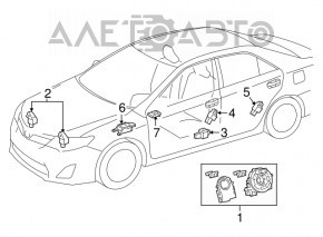 Модуль srs airbag компьютер подушек безопасности Toyota Camry v55 15-17 usa hybrid, под перешив