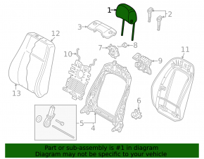 Підголівник передній лівий Audi A5 F5 20-25 5D шкіра коричнева