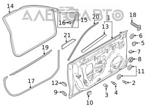 Уплотнитель дверного проема передний левый Audi A5 F5 17-24 5D