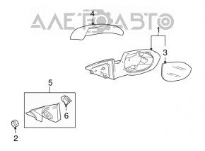 Зеркало боковое левое в сборе Mazda6 09-13 7 пинов, BSM, бардовое