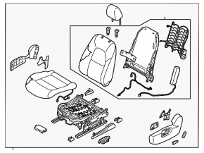 Сидіння водія Mazda CX-5 19-23 з airbag, електричне, шкіра чорна комбінована з алькантарою, сіра строчка, підігрів, під чистку, прим'ято, подряпини на накладці