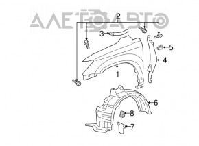 Подкрылок передний левый Lexus RX400h 06-08