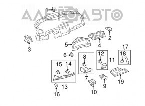 Накладка торпеды колени водителя Toyota Camry v40 беж, царапины, отсутствует заглушка