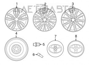 Запасное колесо докатка Toyota Camry v50 12-14 usa R17 155/70