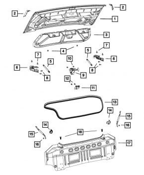 Амортизатор капота левый Dodge Challenger 09-23