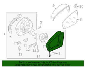 Корпус зеркального элемента левый VW Tiguan 18-24