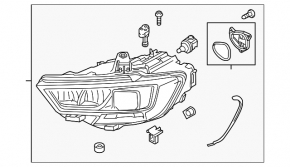 Фара передня права в зборі Audi A3 8V 17-20 LED з нижнім кріпленням