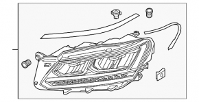 Фара передня права VW Passat b8 16-19 USA гола LED