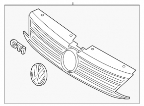 Грати радіатора grill VW Jetta 15-18 USA GLI