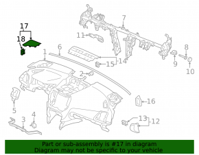 Накладка передней панели верхняя левая Subaru Forester 19-24 SK черная под динамик