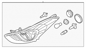 Фара передняя правая Hyundai Elantra 14-16 MANUAL