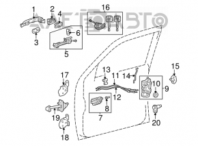Ручка двери внешняя передняя левая Toyota Sienna 04-08