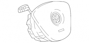 Подушка безопасности airbag в руль водительская VW Tiguan 22-24 черная