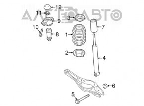Пружина задняя левая VW Golf 15-21