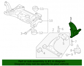 Цапфа передняя правая VW CC 08-17
