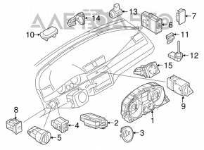 Управление фарами VW Tiguan 09-17 auto, под птф, треснута накладка