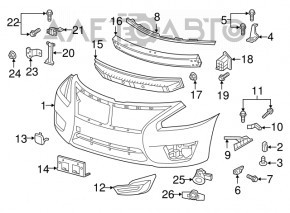 Кріплення переднього бампера праве лапка Nissan Altima 13-15