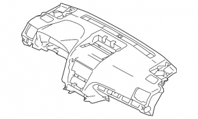 Торпедо передня панель без AIRBAG Subaru Forester 16-18 SJ чорна