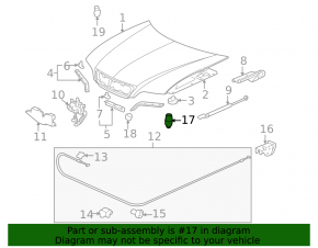 Отбойник капота задний левый Honda Civic X FC 16-21