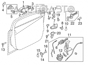 Механизм ручки двери передней левой Ford Focus mk3 11-18