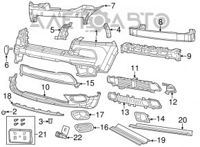 Заглушка буксировочного крюка переднего бампера Jeep Cherokee KL 14-18