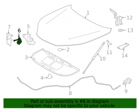 Завіса замка капота Lexus NX200t NX300 NX300h 15-21