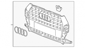 Решетка радиатора grill в сборе Audi Q3 8U 16-18 черная