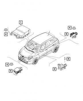 Модуль srs airbag компьютер подушек безопасности Fiat 500L 14-15