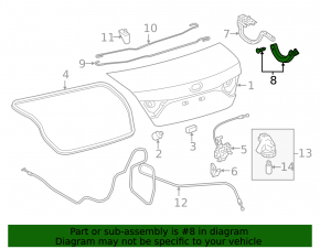 Накладка петли крышки багажника правая Toyota Camry v55 15-17 usa, царапины