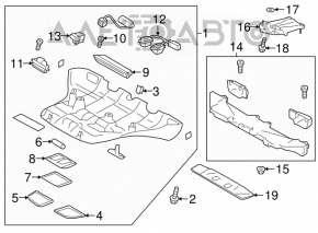 Плафон освещения передний Subaru Impreza 17-21 GK под люк, под eyesight