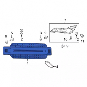 Решетка радиатора в сборе Ford F150 15-20 хром, с эмблемой, с метизами