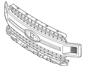 Решетка радиатора в сборе Ford F150 15-20 хром, с эмблемой, с метизами