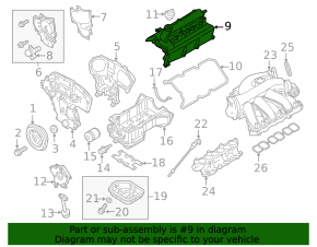 Крышка клапанная левая VQ35 Nissan Pathfinder 13-14