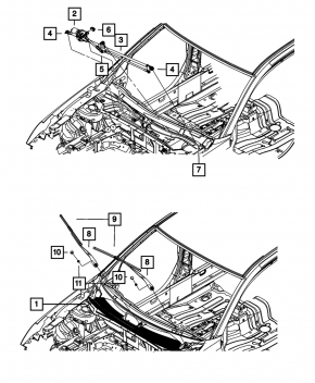Трапеция дворников очистителя с мотором Chrysler 200 11-14