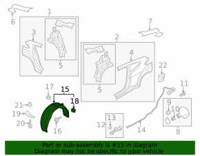 Подкрылок задний правый Hyundai Veloster 12-14