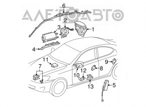 Модуль srs airbag компьютер подушек безопасности Lexus IS250 06-12