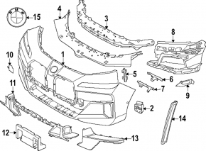 Эмблема значок переднего бампера BMW 7 G70 23-26