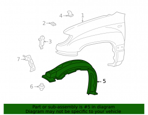 Подкрылок передний левый Lexus LX 98-07