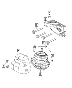 Подушка двигуна ліва Jeep Grand Cherokee WK2 14-19 3.0d