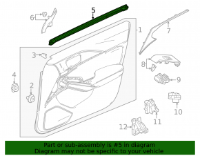 Уплотнитель стекла внутренний передний правый Honda Civic XI FE/FL 22-26